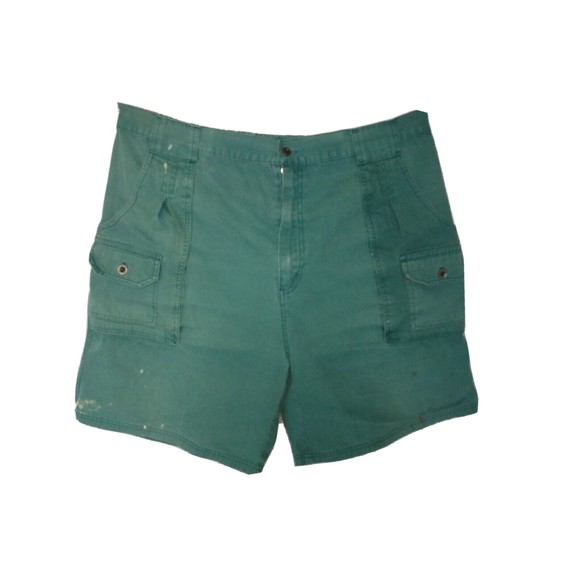 Pre Owned Campus Crew Men Shorts Color Green Size 36-38 Button Down Pockets - Picture 8 of 14